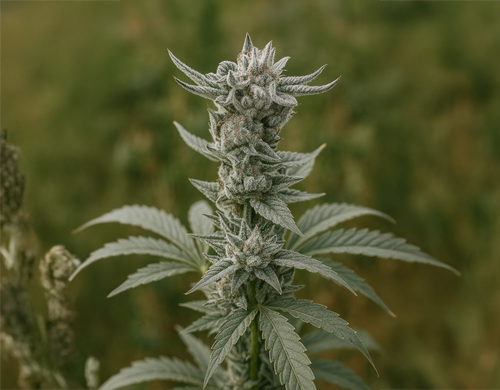 Gorilla Glue Faster Pflanze im Freien in der Blütephase